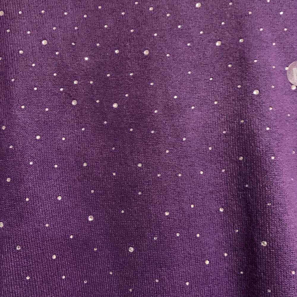 Laura Scott Super Soft Starry Night purple Sweater with Jewels / Gems - Picture 2 of 4